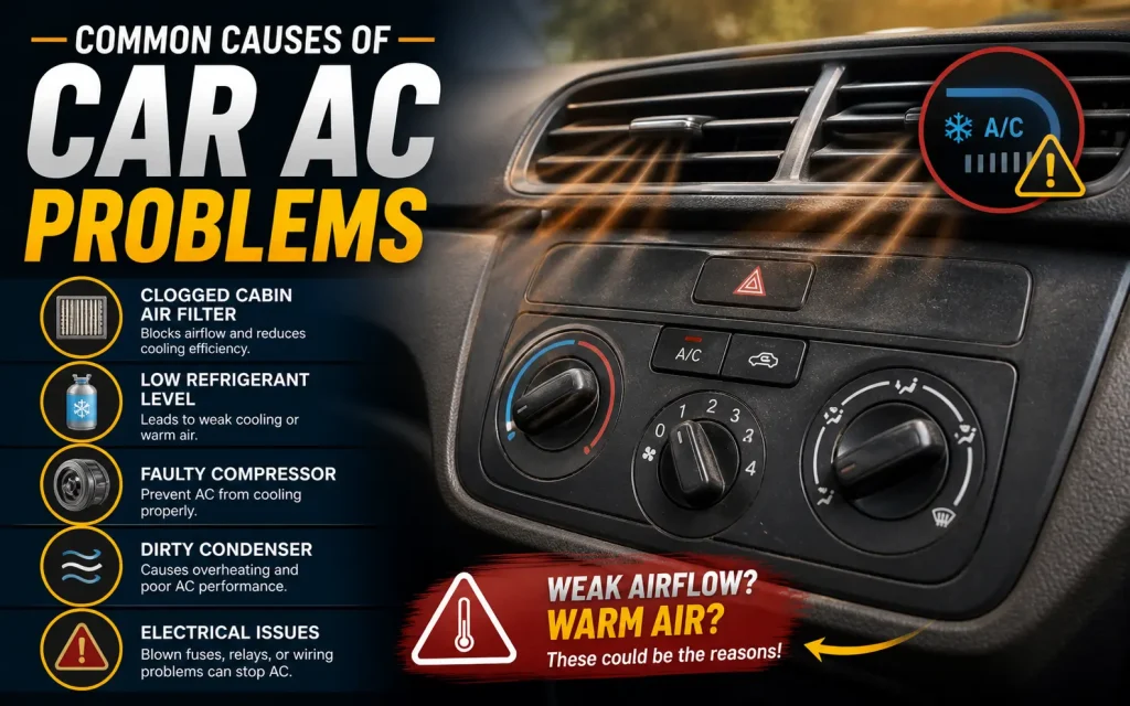 common causes of car ac problems