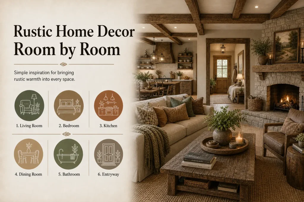 rustic home decor room by room