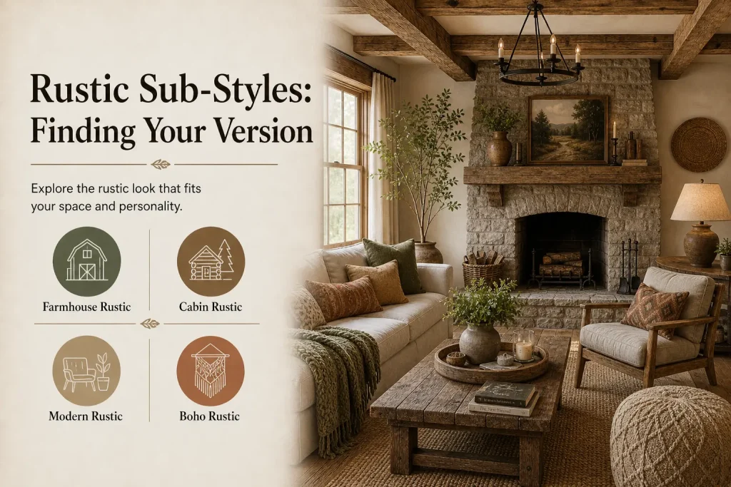 rustic sub-styles finding your version