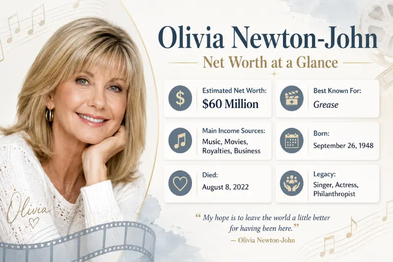 olivia newton-john net worth at a glance